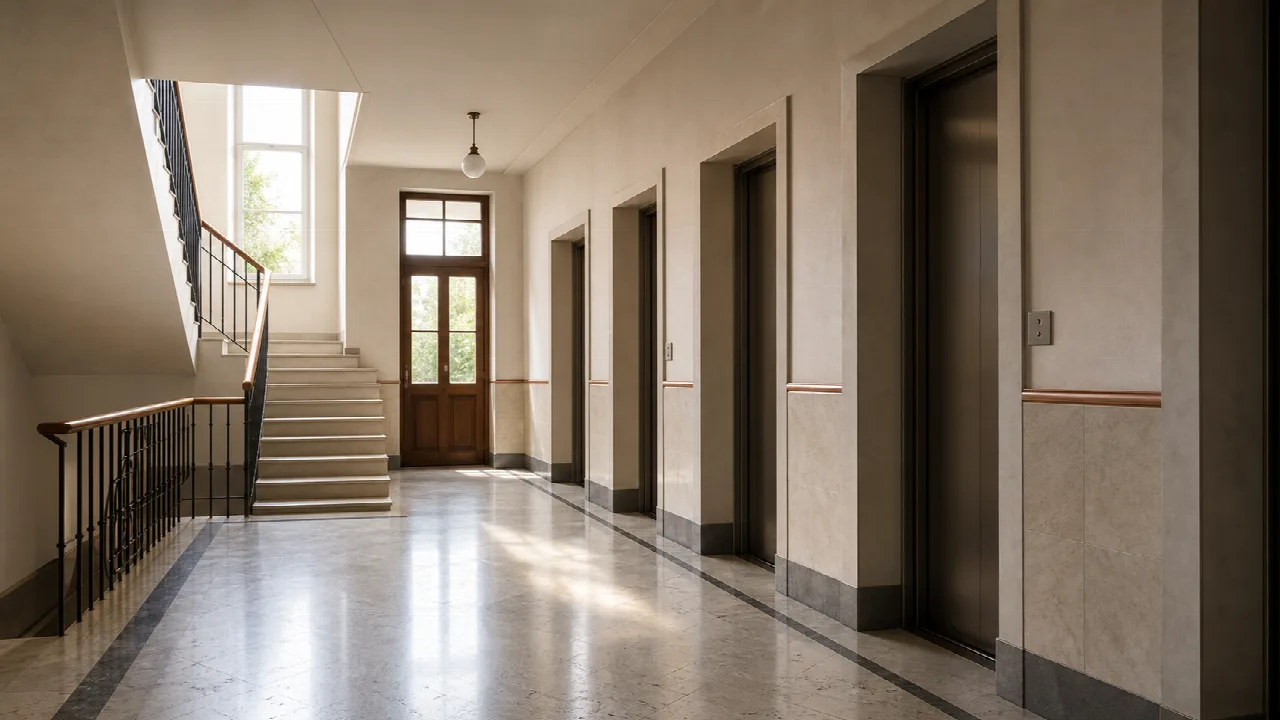 Čisté společné prostory bytového domu k tématu Četnost úklidu podle velikosti domu a skutečného pohybu lidí